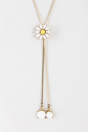 Floral Daisy Adjustable Length Chain Necklace 5CAF5